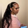 Blunt cut ponytail