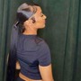 Blunt cut ponytail