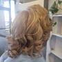 Natural blowout with root permanent color