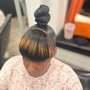 Ponytail with bang/swoop (natural hair)