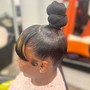 Ponytail with bang/swoop (natural hair)