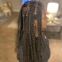 Large natural braids w/beads