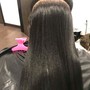 Natural blowout/silk press