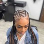 Fulani Braids w/ Medium Knotless Braids in back