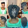 Cornrows with natural hair designs