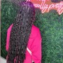 Bohemian Jumbo Knotless (w/Curly Hair)   *Must Provide 2+ pks of micro hair *Human or Synthetic Your Choice  *20inches or longer recommended *Curl Pattern Of Your Choice *EXTRA FULL $30 UPCHARGE   CASH ONLY!