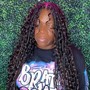 Bohemian Smedium Knotless (w/Curly Hair)  *Must Provide 2+ pks of micro hair *Human or Synthetic is Your choice  *20inches or longer recommended *Curl Pattern Of Your Choice  CASH ONLY