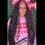 Bohemian Jumbo Knotless (w/Curly Hair)   *Must Provide 2+ pks of micro hair *Human or Synthetic Your Choice  *20inches or longer recommended *Curl Pattern Of Your Choice *EXTRA FULL $30 UPCHARGE   CASH ONLY!