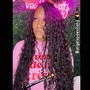 Bohemian Jumbo Knotless (w/Curly Hair)   *Must Provide 2+ pks of micro hair *Human or Synthetic Your Choice  *20inches or longer recommended *Curl Pattern Of Your Choice *EXTRA FULL $30 UPCHARGE   CASH ONLY!