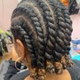 Natural cornrows or Flat twist