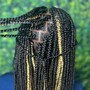 Stitch braids in the front/ senegalese in the back (mid back)