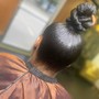 Sleek ponytail or ponytail bun