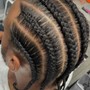 Cornrows (straight back) 4 to 6 braids