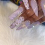 Loose glitter on all ten nails