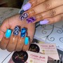 Designs on long per nail