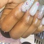 Loose glitter on all ten nails