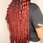 Medium bohemian knotless braids