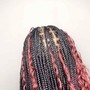 Medium bohemian knotless braids