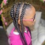 Kid’s Ponytail braids without/weave(large)11 and under