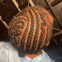 Braids with design  natural hair (top/bun)