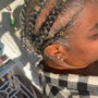 Braids with design  natural hair (top/bun)