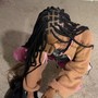 Box braids on med locs