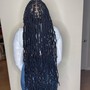 Small knotless box braids waist length