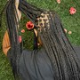 Goddess Knotless Braids| Small| Shoulder length (Curly Ends)