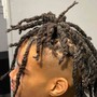 Combo palm Roll Locs and Haircut