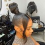 Sleek  frontal ponytail on natural hair