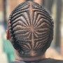 Men’s designer/cornrows  (half head)