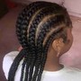 Straight back Cornrows