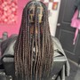 Large knotless braids (curly hair can be added)