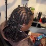 Sew in weave in back  and French braids in front