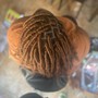 Small dreads palm re-twist with a wash