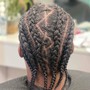 Two braids with  Cornrows side of hair