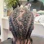 Two braids with  Cornrows side of hair