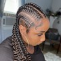 3-6 feed in braids straight back or curve