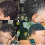 Premium Temple taper fade with line up cut only