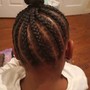 Kid's regular scalp braids with natural hair