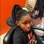 Kid scalp braids with weave and beads