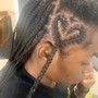 Half and half (ponytail or bun with bundles in back)