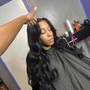 Sleek half up/ Half down (natural hair)