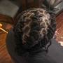 Loc knot bob with curls