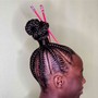 Med Knotless w/ tribal braids in the front (mid back)