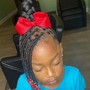 Med Knotless w/ tribal braids in the front (mid back)