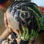 Kid's cornrow braids with natural hair