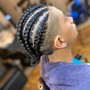 Men or Woman Bun Braids (shaved sides)