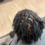 Locs into Wicks (above ears)