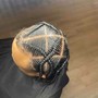 man bun with designs